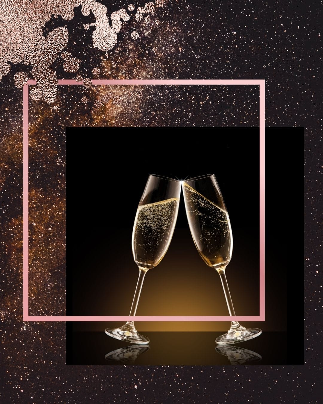 Champagne toast promoting Luxury Romance blog