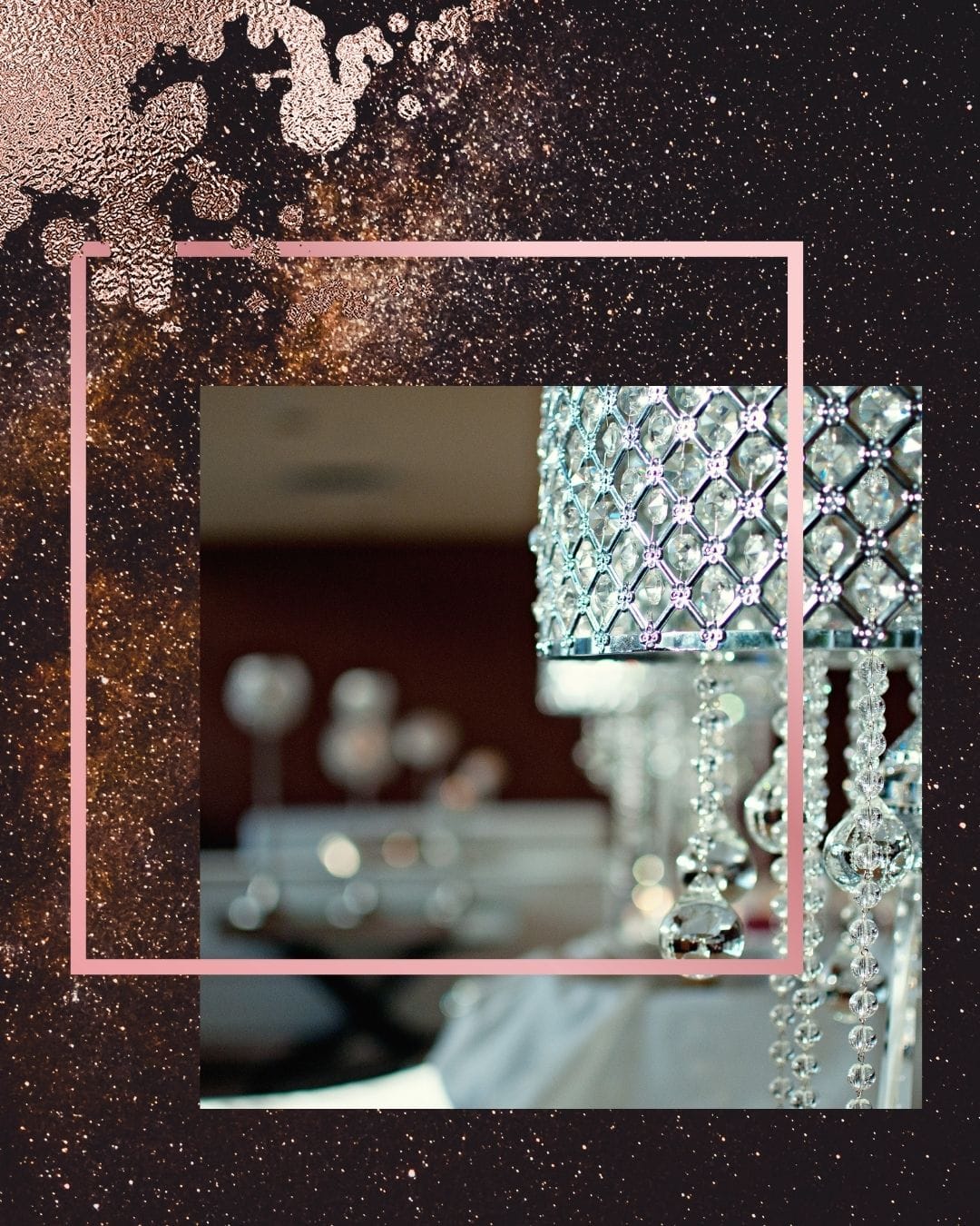 Ornate crystal chandelier with intricate details against soft background, embodying opulent luxury settings