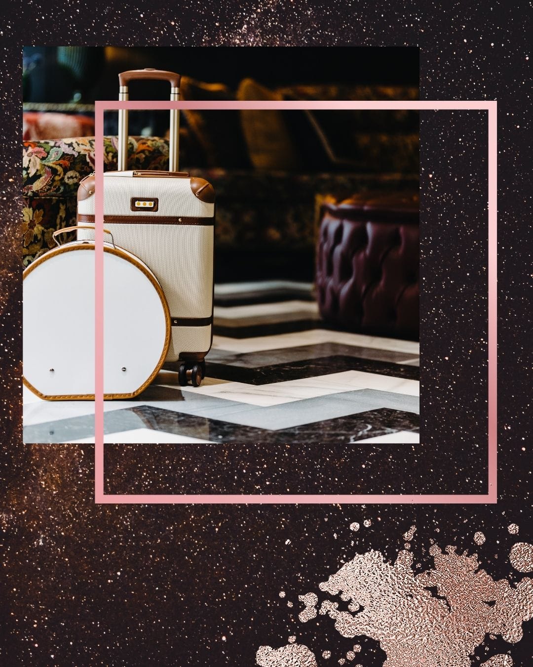 Designer suitcases and luggage set representing independence and women who travel on their own terms